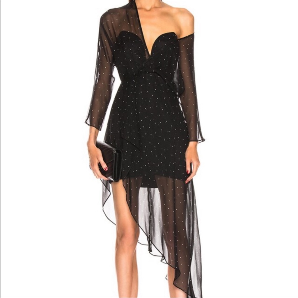Michelle Mason | Bustier Off Shoulder Dress In Black